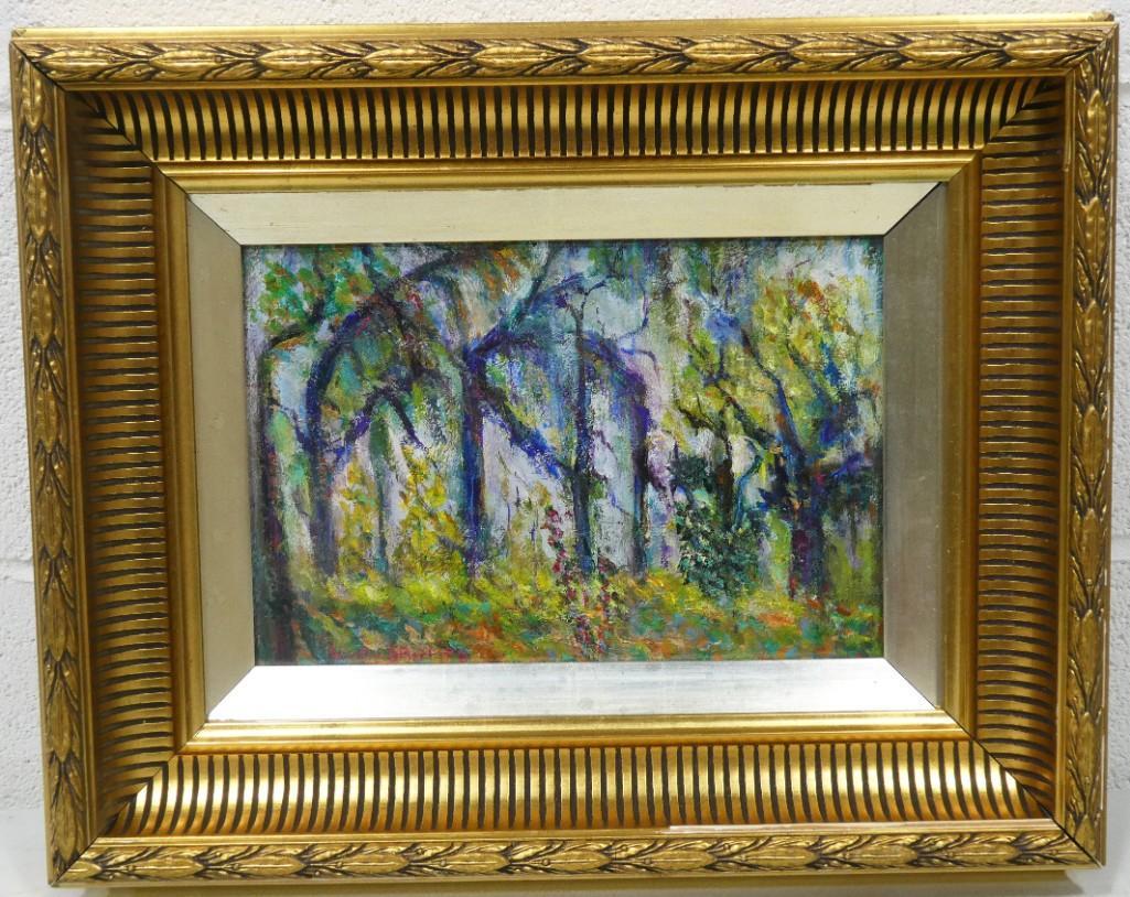 Louis Oscar Griffith Listed Brown County Artist 1875-1956 New Orleans Park Oil Composition (1 of 4)