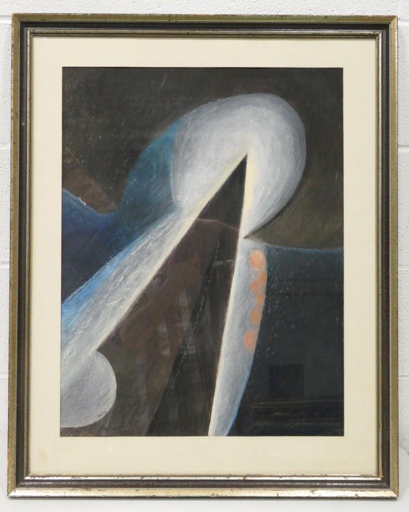Philip Perkins Listed Tennessee Artist 1907-1970 Original Surrealist Abstract "Color Field Orb" (1 of 4)