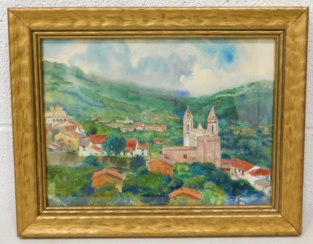 Edward Seago Listed British Artist 1913-1974 Original Watercolor Signed Lower Left and Verso c. 1940 (1 of 5)