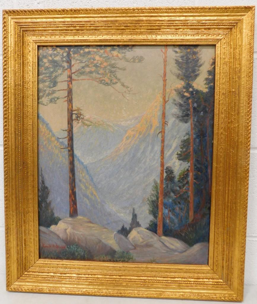 Attributed to Emile A Gruppe Listed American Artist 1896-1978 Original Oil Composition Signed Front (1 of 5)