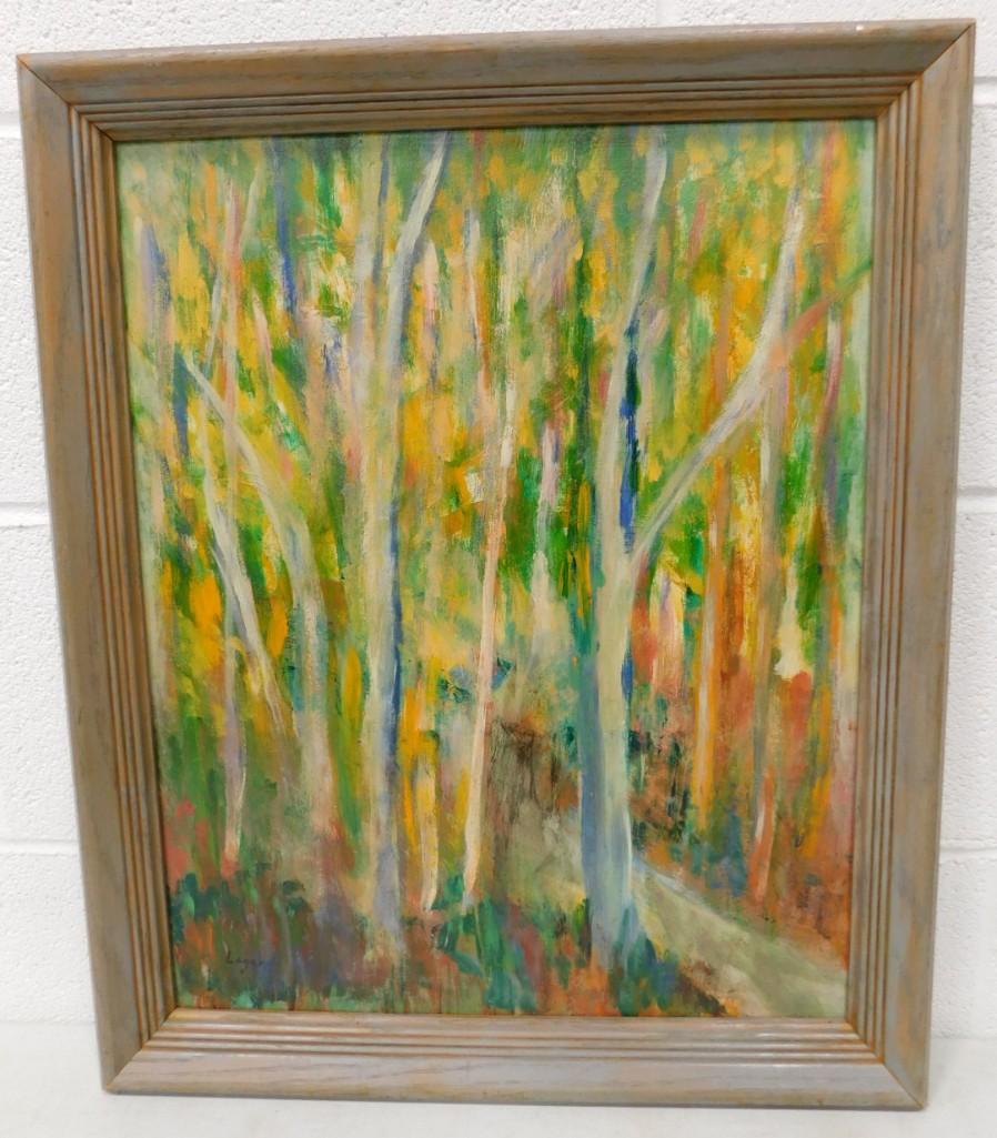 Celso Lagar Arroyo Listed Spanish Artist 1891-1966 Original Oil Composigion Signed "Arboles Forestal (1 of 5)