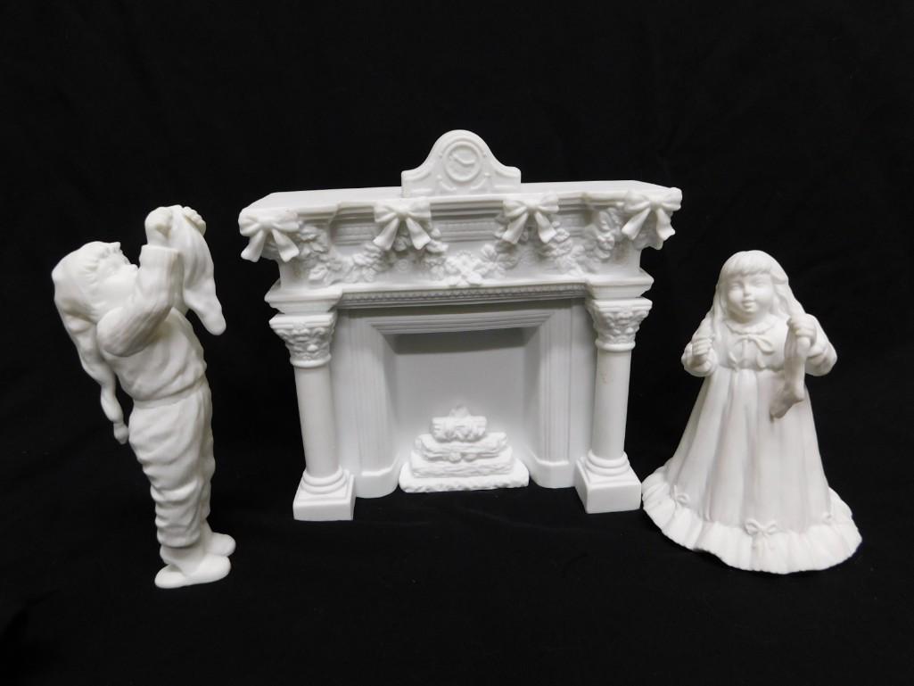 Dept 56 White Porcelain Decorating the Mantle 3 pc set Vintage (1 of 7)