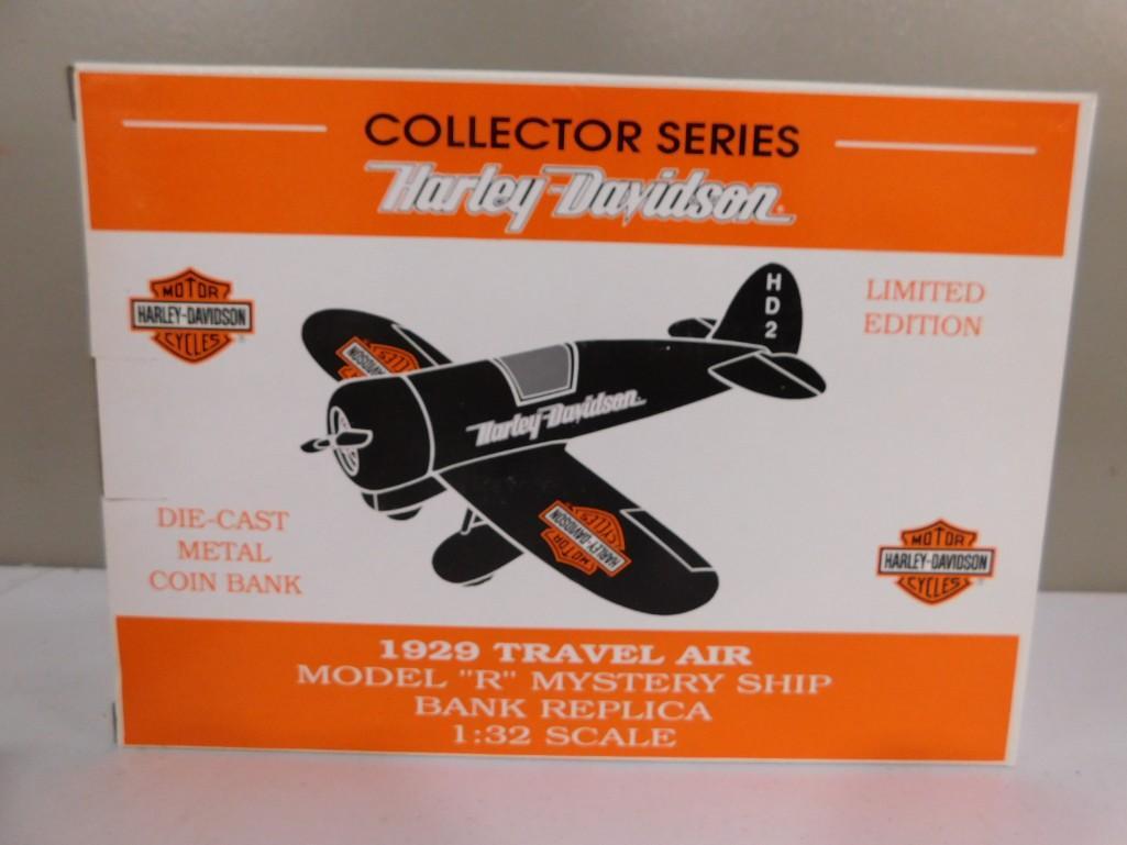 New in Box Harley Davidson Die-Cast Metal Coin Bank 1929 Travel Air Model R Mystery Ship 1:32 Scale (1 of 3)