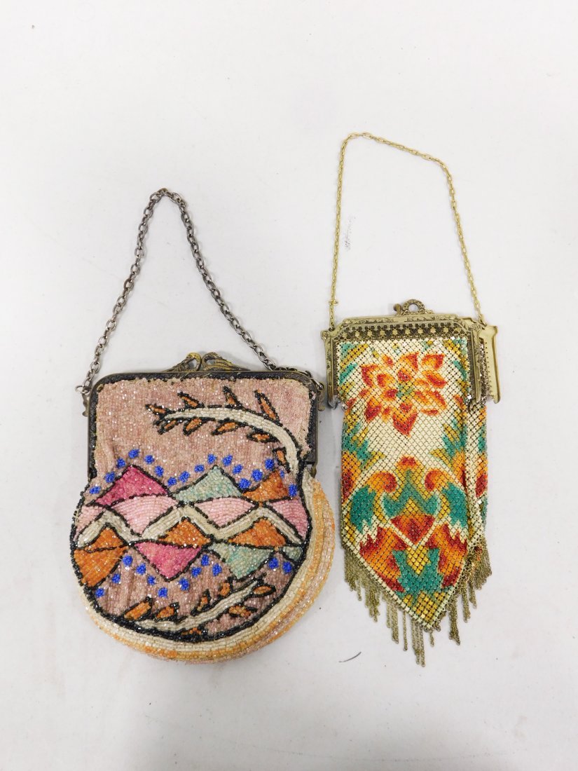 2 Vintage Purses incl 1 Beaded and 1 Metal Flapper Purse (1 of 9)