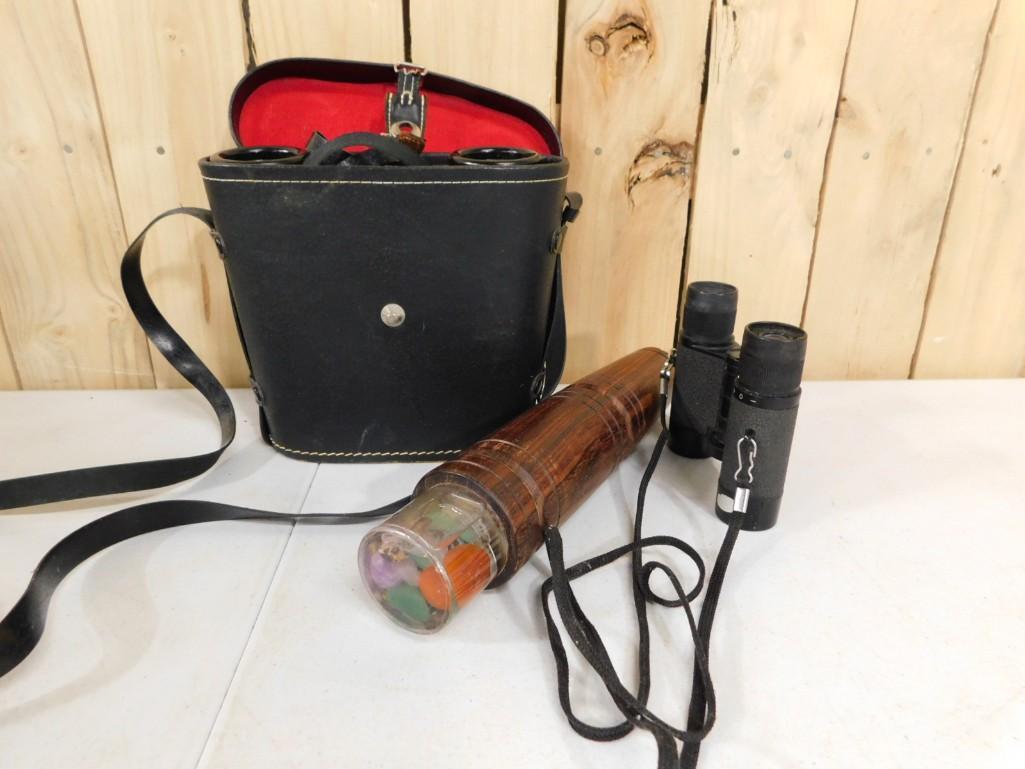 Homemade Wood Kaleidoscope and 2 Sets of Binoculars incl 1 Mason with Case, etc (1 of 9)