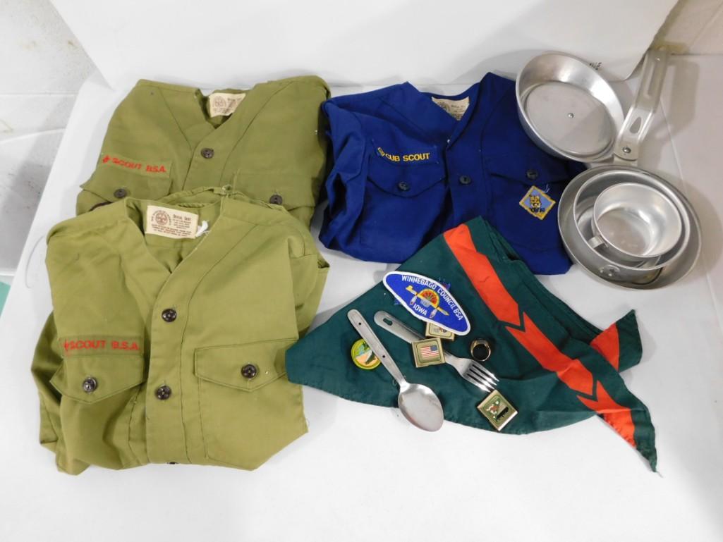 Boy Scout Lot incl Shirts, Canteen, Patches, Ring, etc (1 of 8)