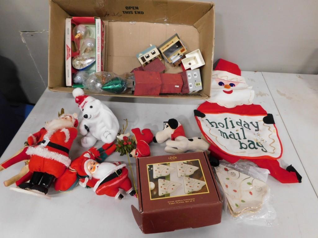 Christmas Decor incl Vintage, Santa Claus, Dogs, Ornaments, Lenox Christmas Tree Plates, (1 of 4)