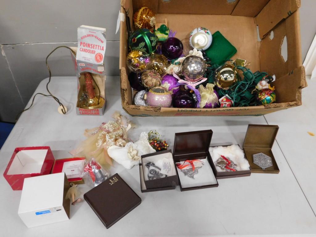 Lot of Christmas Ornaments incl Kinnear D'Esterre, Vintage, Etc: Lot of Christmas Ornaments incl Kinnear D'Esterre, Vintage, Etc