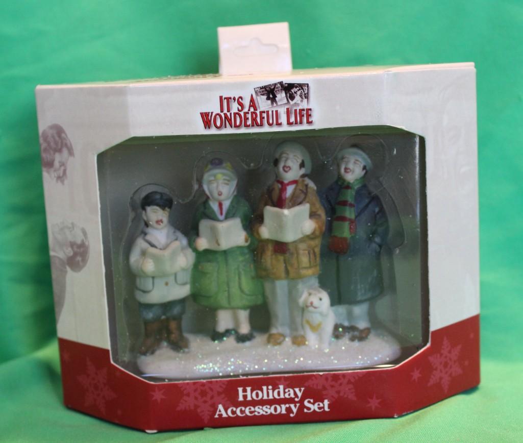 Enesco It's a Wonderful Life Holiday Accessory Set - Four Carolers and Dog New in Pkg (1 of 3)