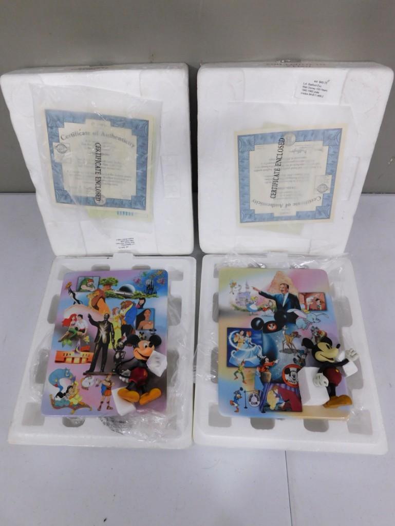 2 Walt Disney 100 Year Anniversary Bradford Exchange 3d Plates with COAs (1 of 6)