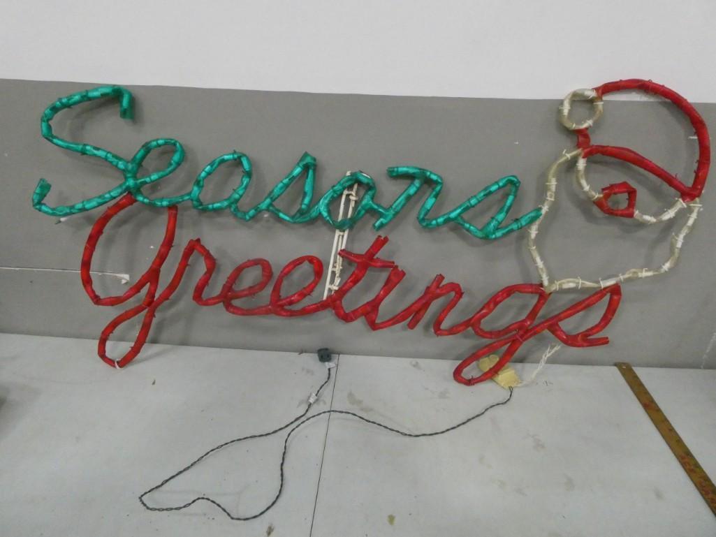 Seasons Greetings Light up Folding Christmas Decoration: Seasons Greetings Light up Folding Christmas Decoration - this lights up when plugged in