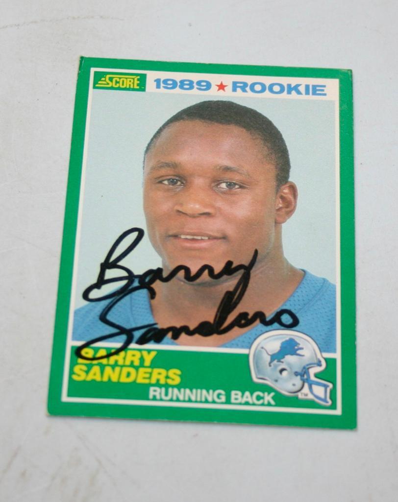 Barry Sanders Signed 1989 Score #257 Rookie Card (1 of 3)