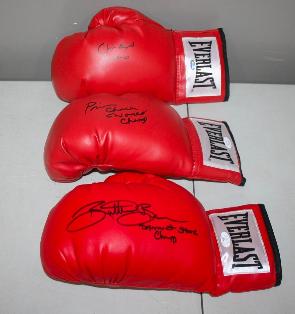 3 Signed Boxing Gloves - Butterbean, Byrd, & Prince William (1 of 7)