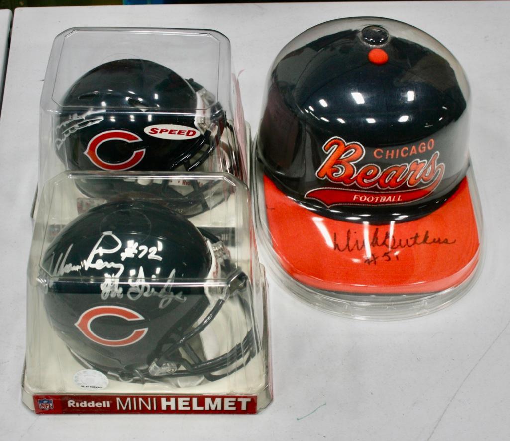Bears Signed Mini Helmets And Cap - Butkus, Ditka And More (1 of 5)
