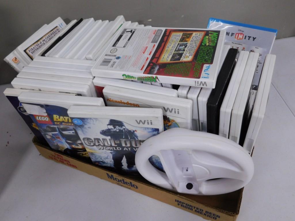 Nintendo Wii Game Lot including Family Feud, Play, Rockband 2, Carnival (1 of 5)