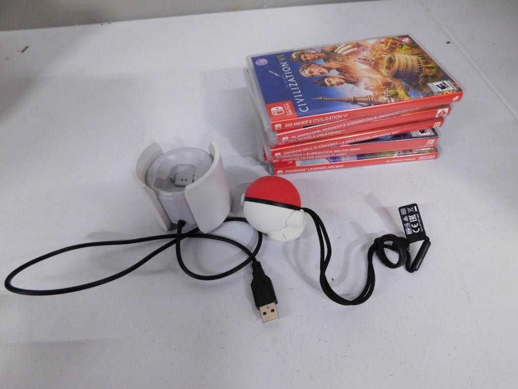 7 Nintendo Switch Games and Pokeball Controller (1 of 3)