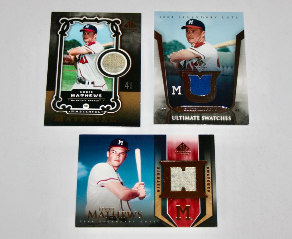 3 Eddie Mathews Jersey Cards (1 of 5)