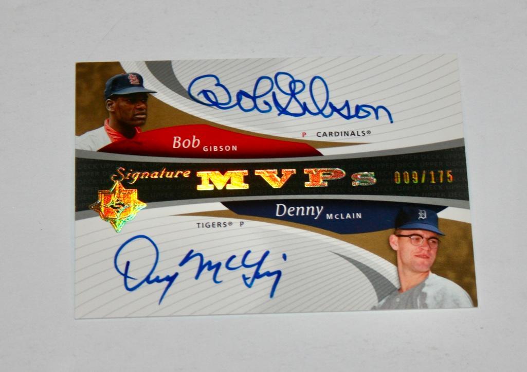 2005 Upper Deck Bob Gibson / Denny McLain Signed Card MVP-MG (1 of 2)