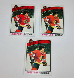 1976-1977 Topps Hockey Card #213 - Bobby Orr (3): 1976-1977 Topps Hockey Cards of Bobby Orr (3) Inlcudes 3 cards.