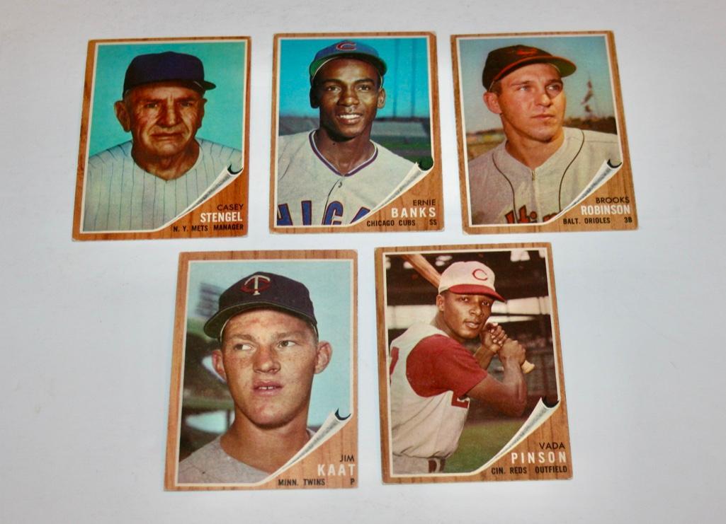 1962 Topps Baseball Cards (5) - All HOF'ers (1 of 7)