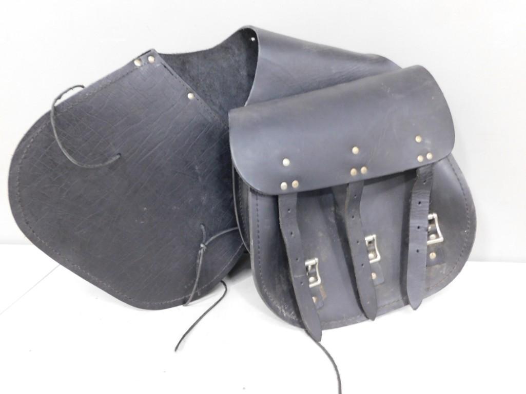 Leather Motorcycle Saddle Bags or Panniers (1 of 3)