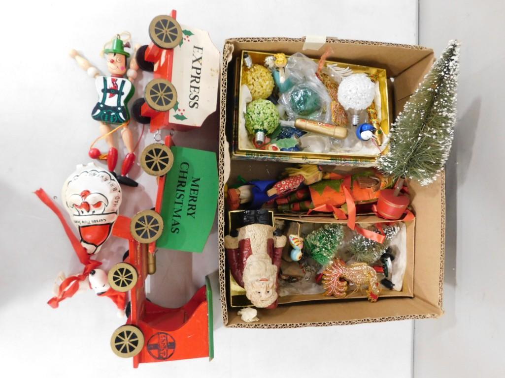 Christmas Ornaments incl Vintage, Bulbs, Bottlebrush Tree, etc (1 of 4)
