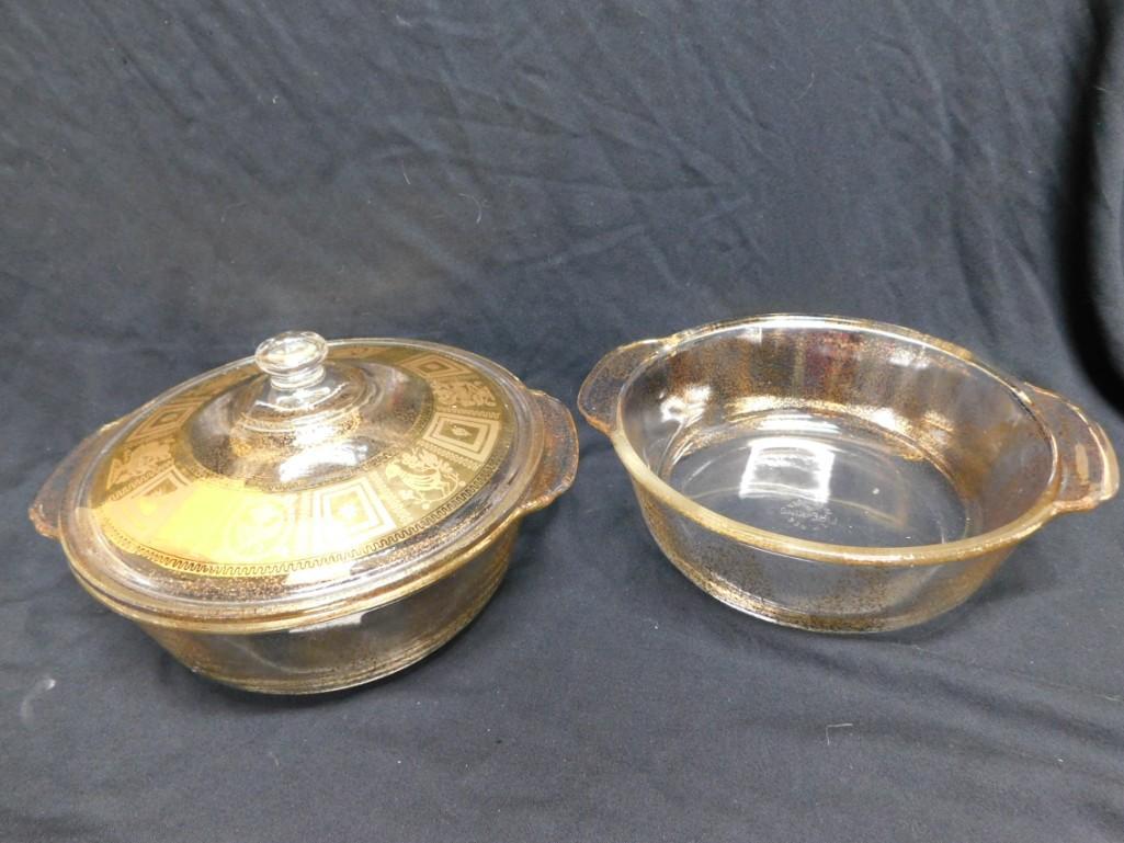 1950s Fire King Georges Briard Casseroles incl 2 Bottoms and 1 Lid (1 of 4)