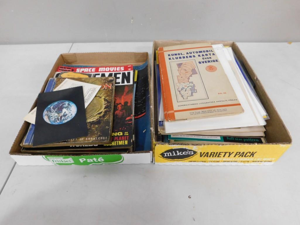 Vintage Ephemera incl Decals, Spacemen Magazines, 1933 Joliet Junior College Bulletin, etc (1 of 17)