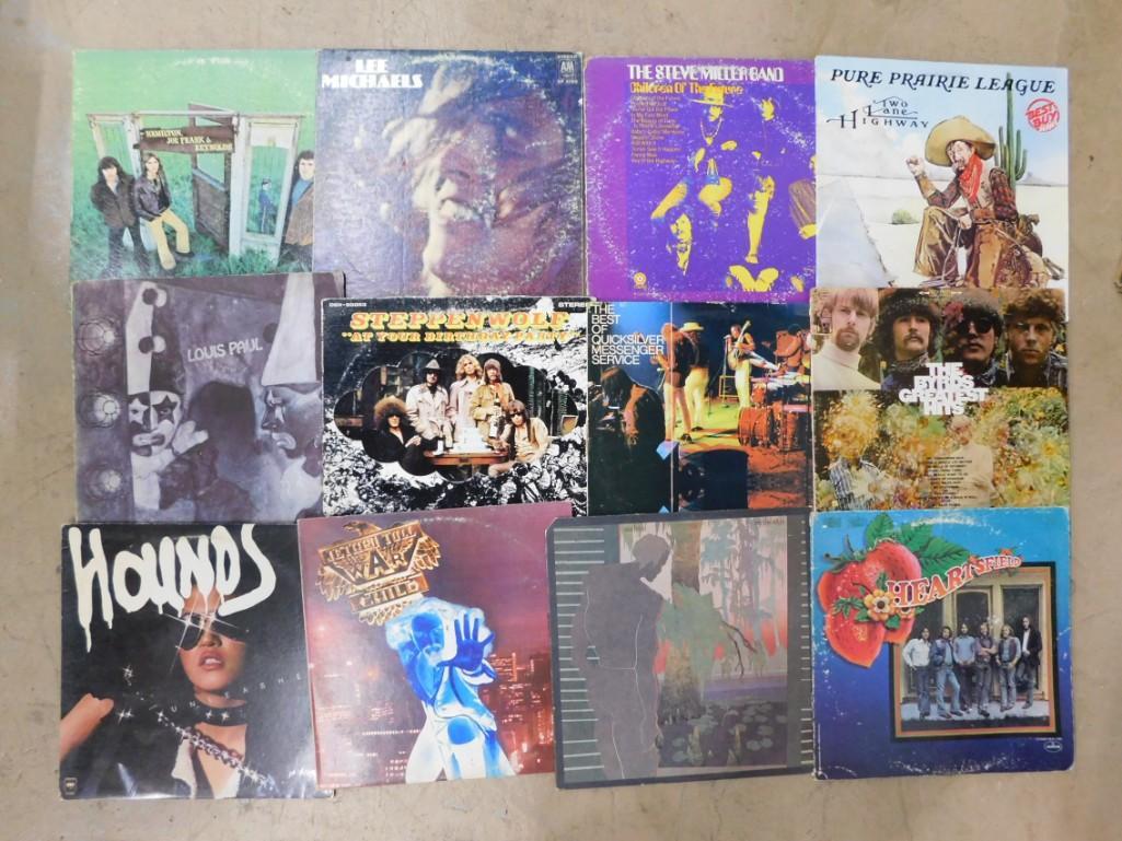 Lot of 12 Vinyl Records including Steppenwolf, The Byrds, Pure Prairie Leauge (1 of 3)