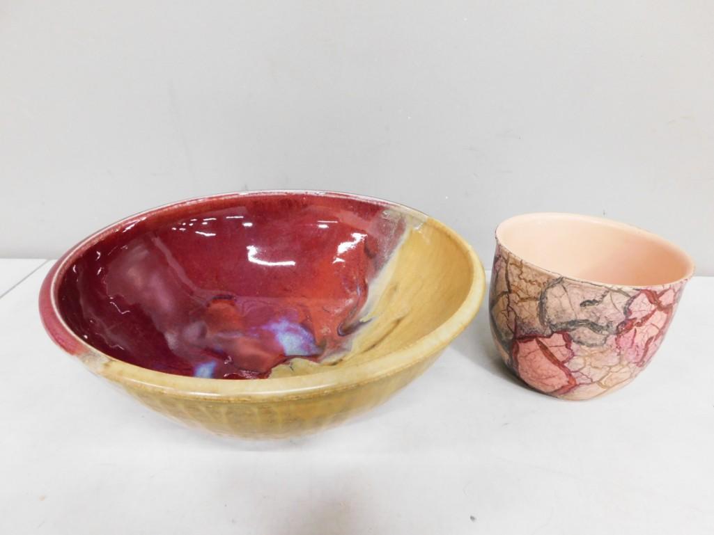 Art Pottery Bowl Red Moon Rising by Jay Walsh, Lagerman 818-12 Vase (1 of 9)