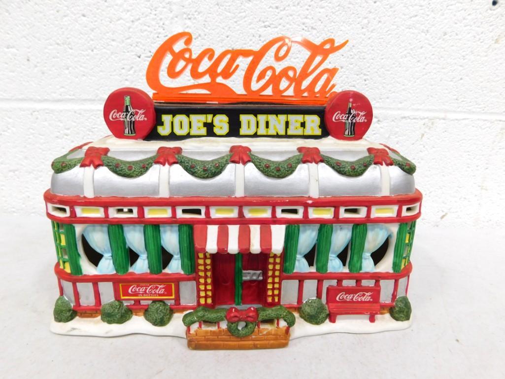 Coca Cola Town Square Collection Joe's Diner Christmas Village Building: Coca Cola Town Square Collection Joe's Diner Christmas Village Building