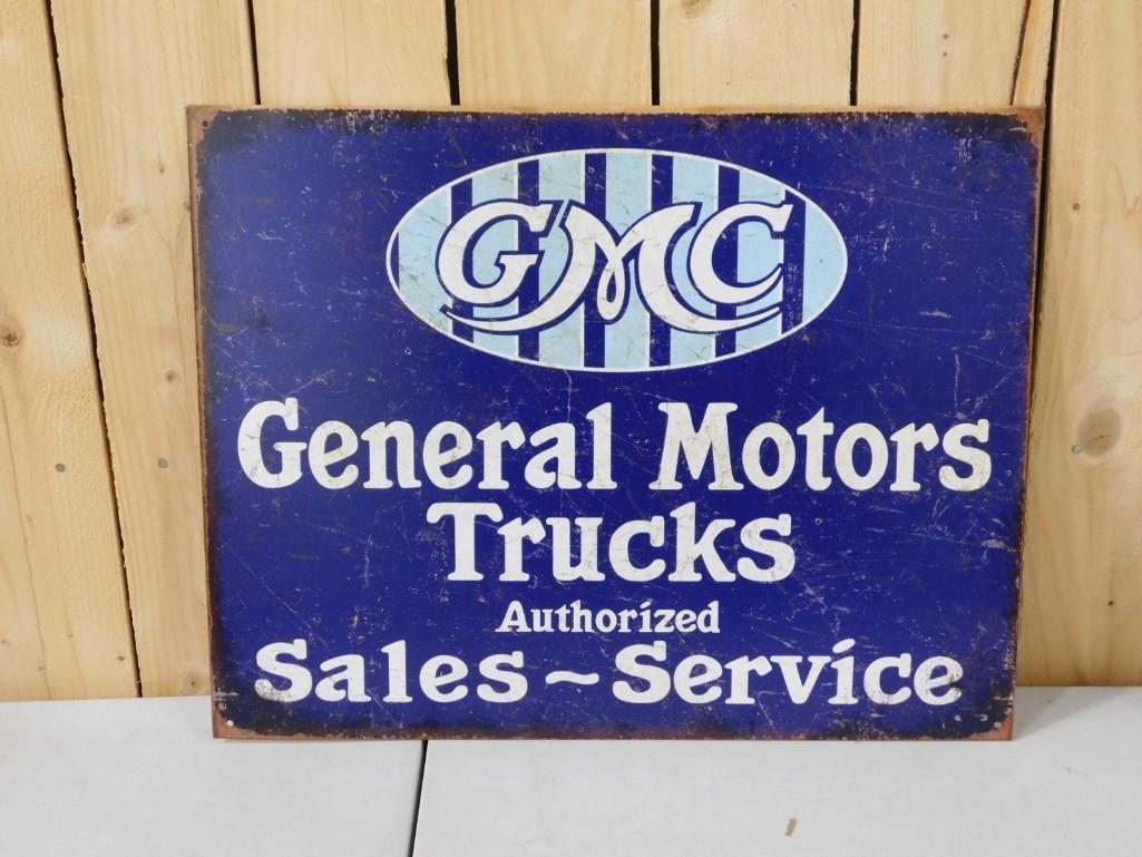 GMC General Motors Trucks Metal Sign Modern Retro: GMC General Motors Trucks Metal Sign Modern Retro . Measures about 16"x12"