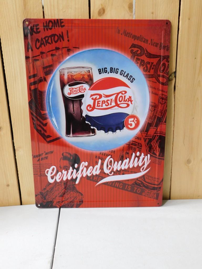 Pepsi Cola Metal Sign Modern Retro: Pepsi Cola Metal Sign Modern Retro . Measures about 12"x16.75"