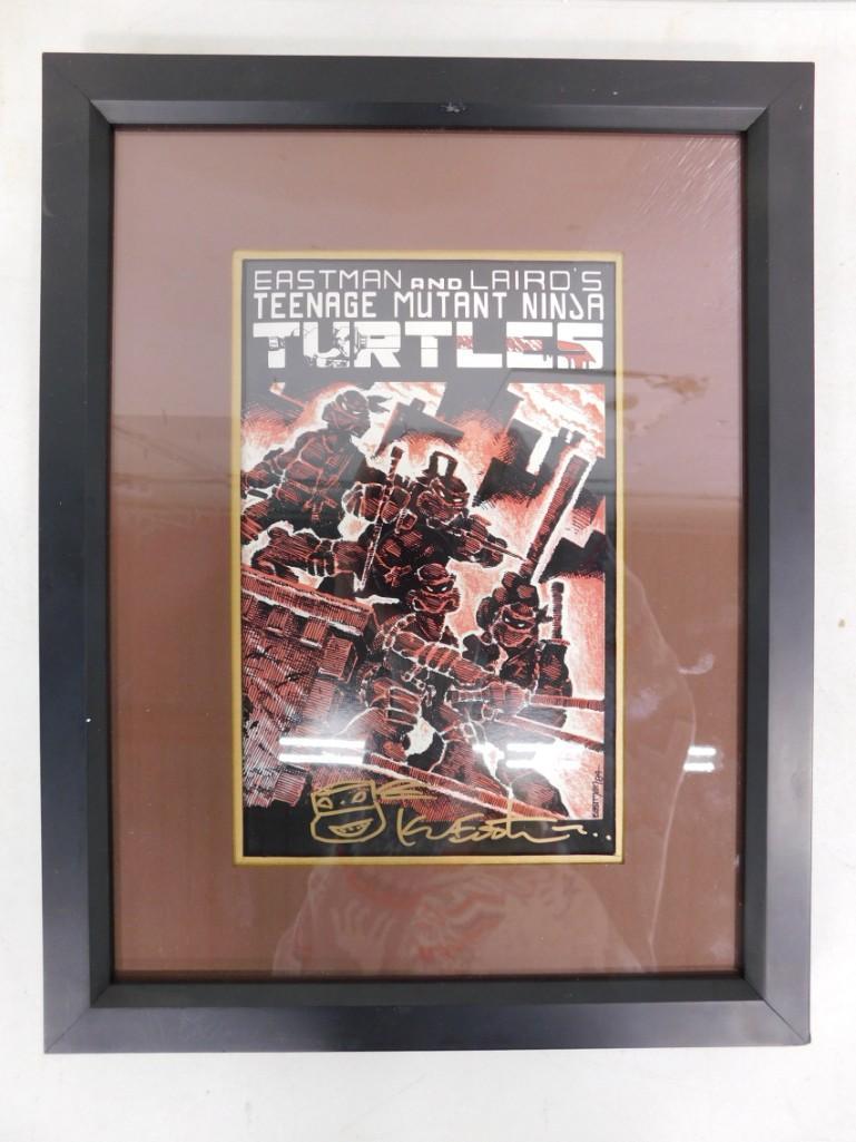 Framed 1st Issue Teenage Mutant Ninja Turtles Comic Signed Kevin Eastman (1 of 4)