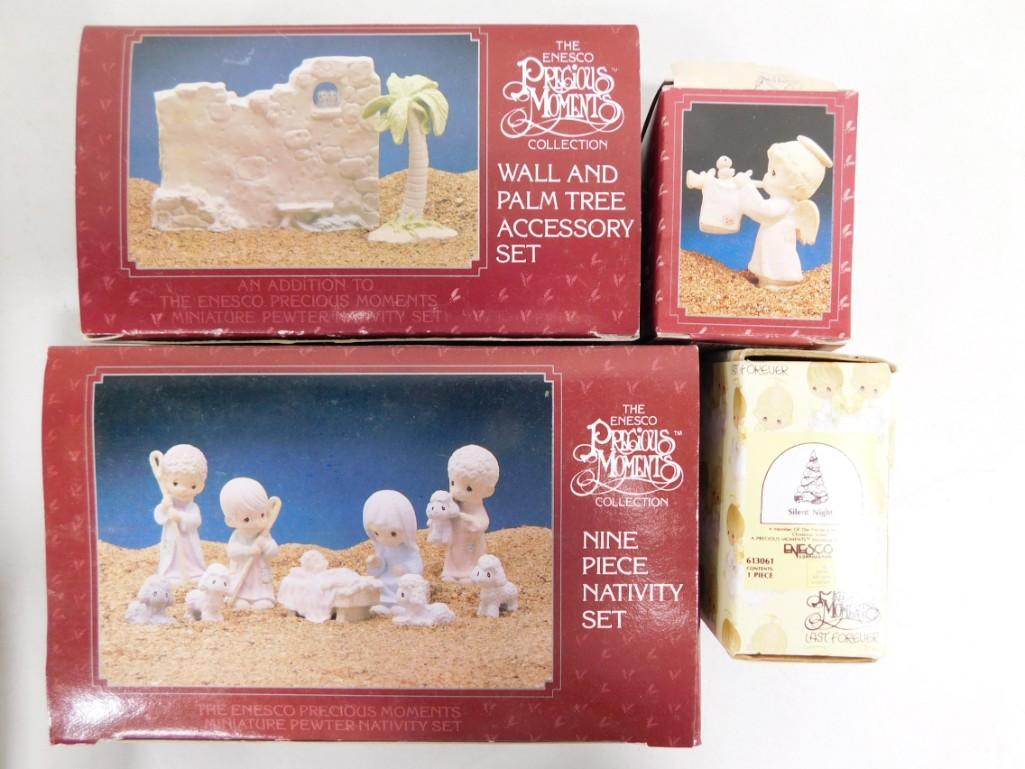 New Precious Moments 9 Piece Nativity Set, Wall and Palm Tree Accessory Set, Angel, Christmas Tree (1 of 3)