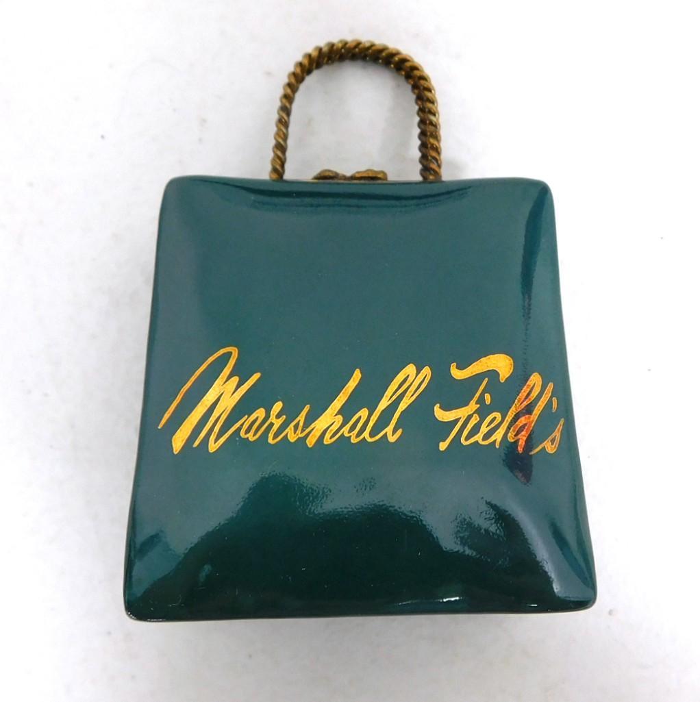 Limoges Marshall Field's Shopping Bag Trinket Box: Limoges Marshall Field's Shopping Bag Trinket Box Made in France