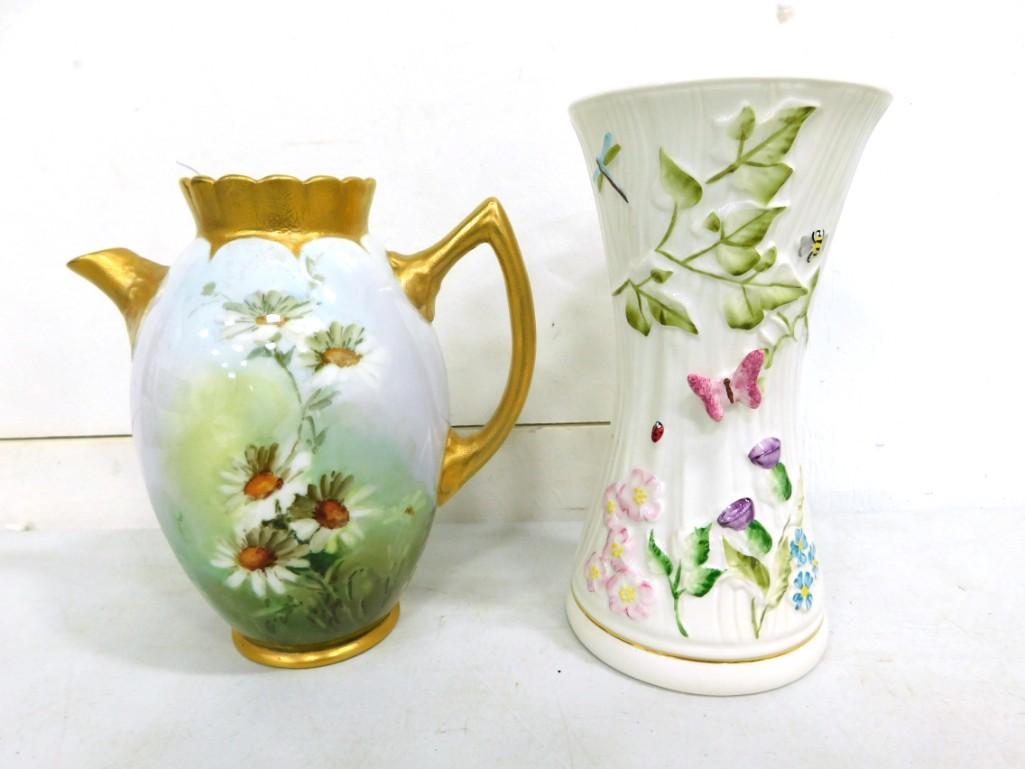 Antique Lenox American Belleek Coffee Pot with the Pallet Mark 1889-1896 - No Lid (1 of 6)