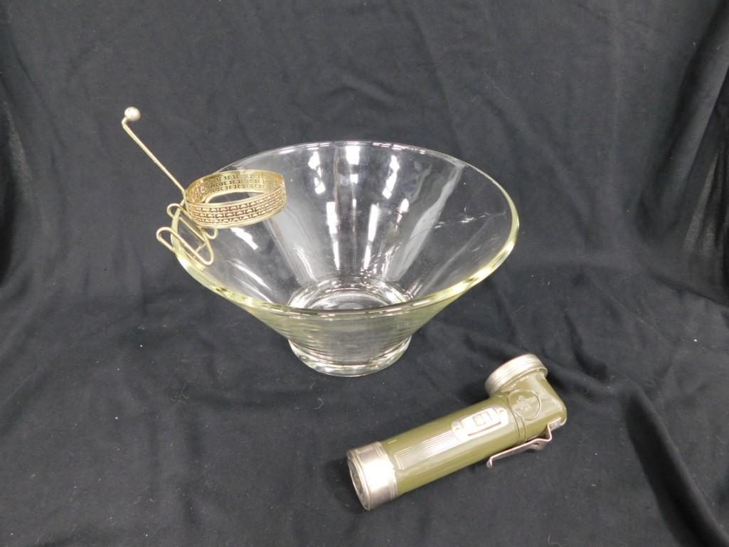 MCM Chip Bowl Plus a Vintage Boy Scout Flashlight (1 of 4)