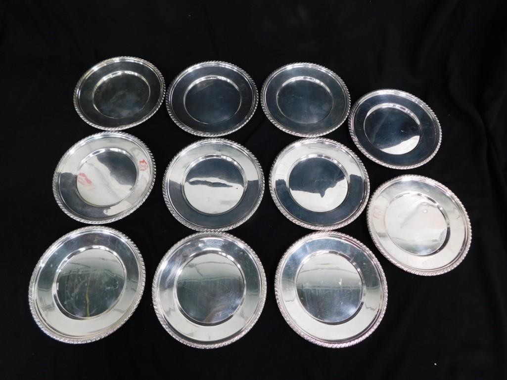 12 Sterling Silver Dessert Plates approx 6 3/8" Diameter (1 of 4)