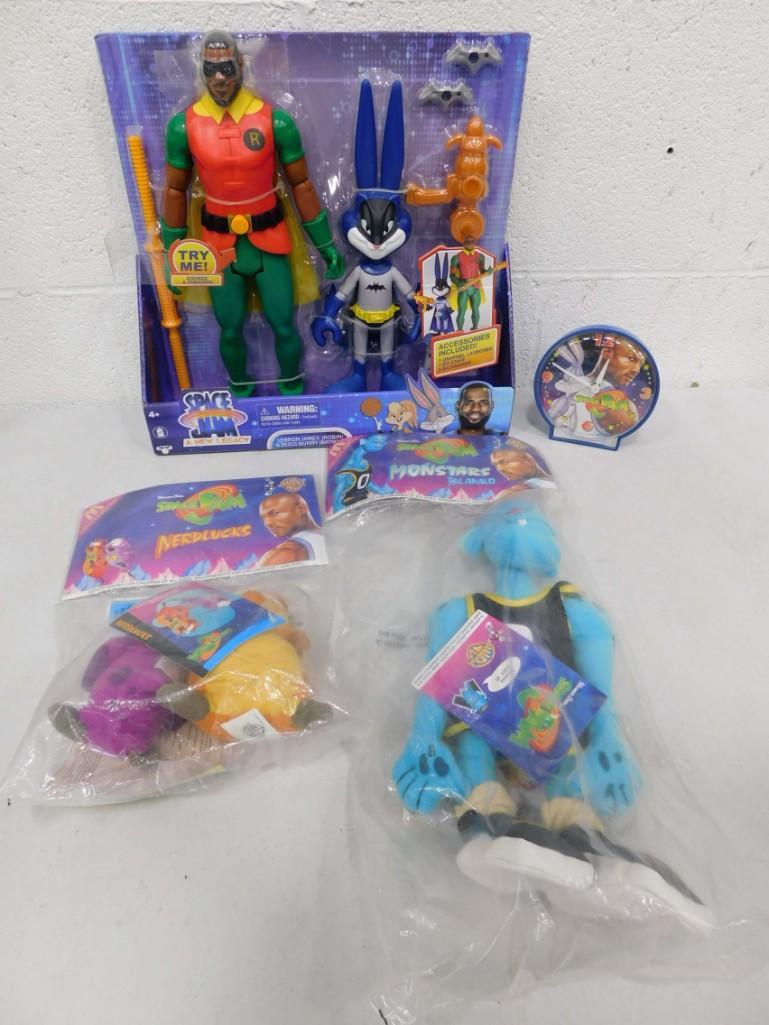 Space Jam Toy Lot including Clock, Small Plush, Nerdlucks, Monstars Blanco (1 of 5)