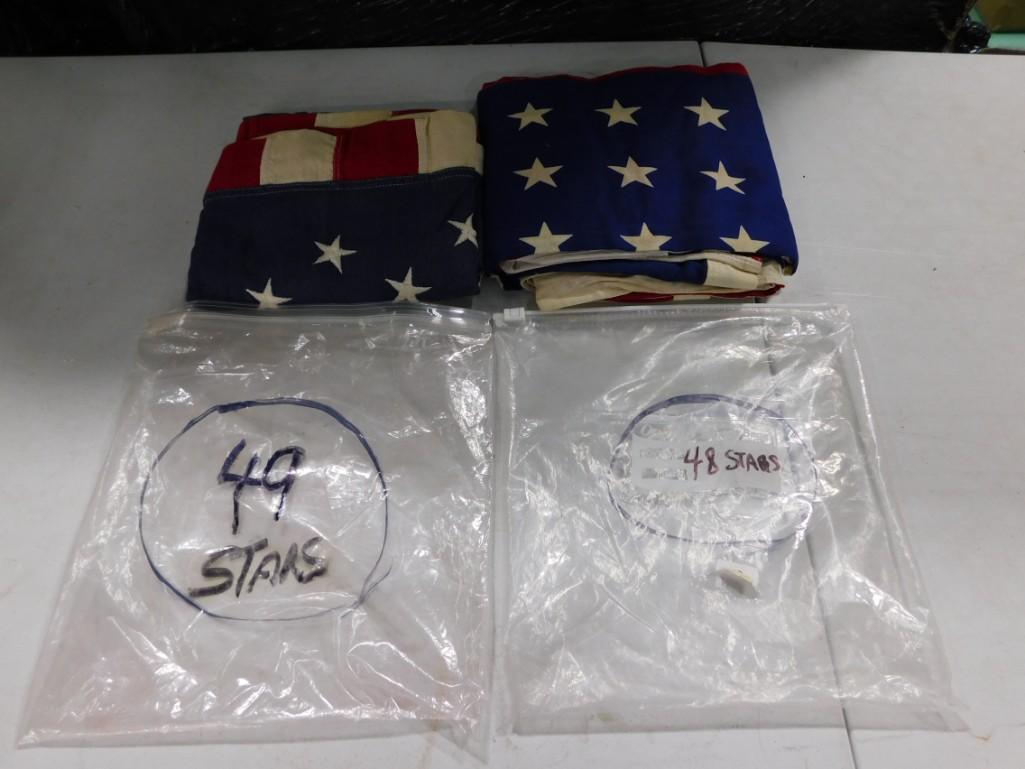 Pair of U.S. Flags - one has 48 stars, the other 49 (1 of 7)