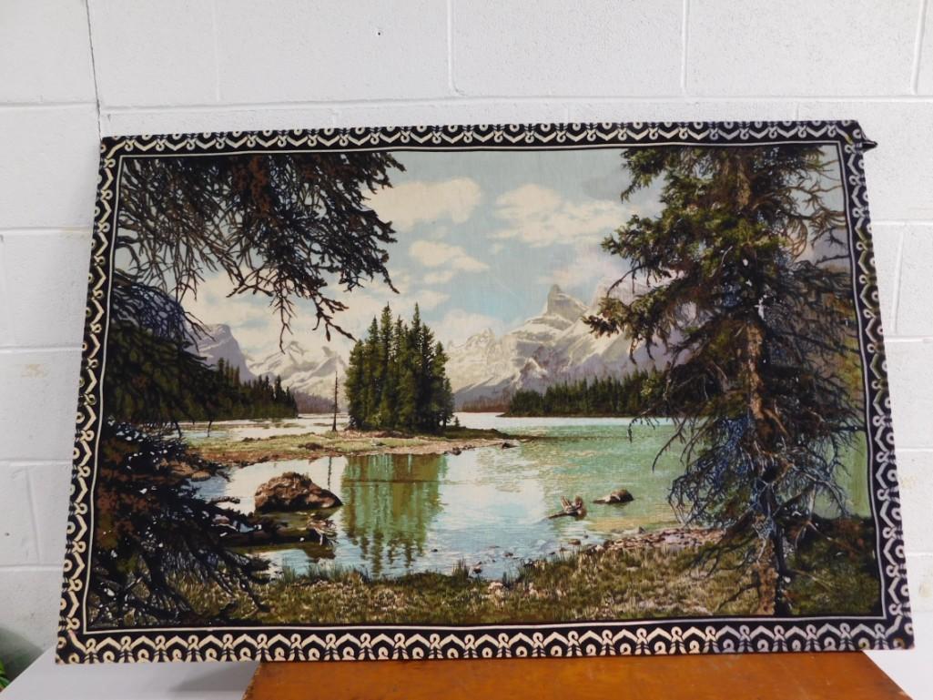 Large Cloth Print - Water / Mountain Scene (1 of 4)