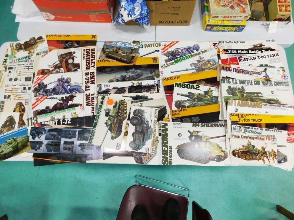 Lot of Model Vehicle Box Cover Ephemera incl Many Military: Lot of Model Vehicle Box Cover Ephemera incl Many Military Covers only, no models