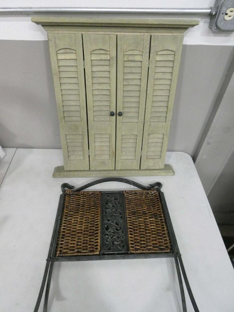 Wall Mirror and Magazine Rack: Home Decor Lot incl Wall Mirror with Doors and Magazine Rack