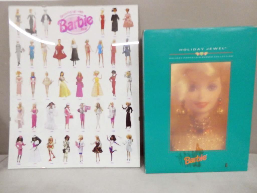 1995 Holiday Jewel Porcelain Barbie and Growing Up with Barbie Doll Print (1 of 5)