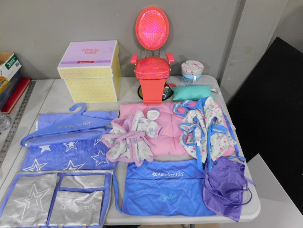 American Girl Doll Items incl Salon Chair, Robes, Slippers, (1 of 8)