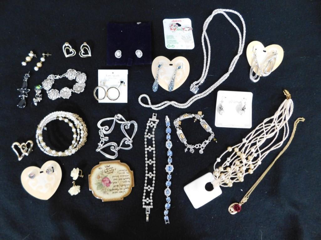 Lot of Costume Jewelry incl Rhinestone, etc .  Includes Brighton Earrings (1 of 5)