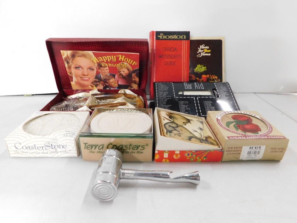 Bar Lot incl Mr Boston Official Bartenders Guide, Vintage Bar Set, Happy Hour Bar Guide, (1 of 4)