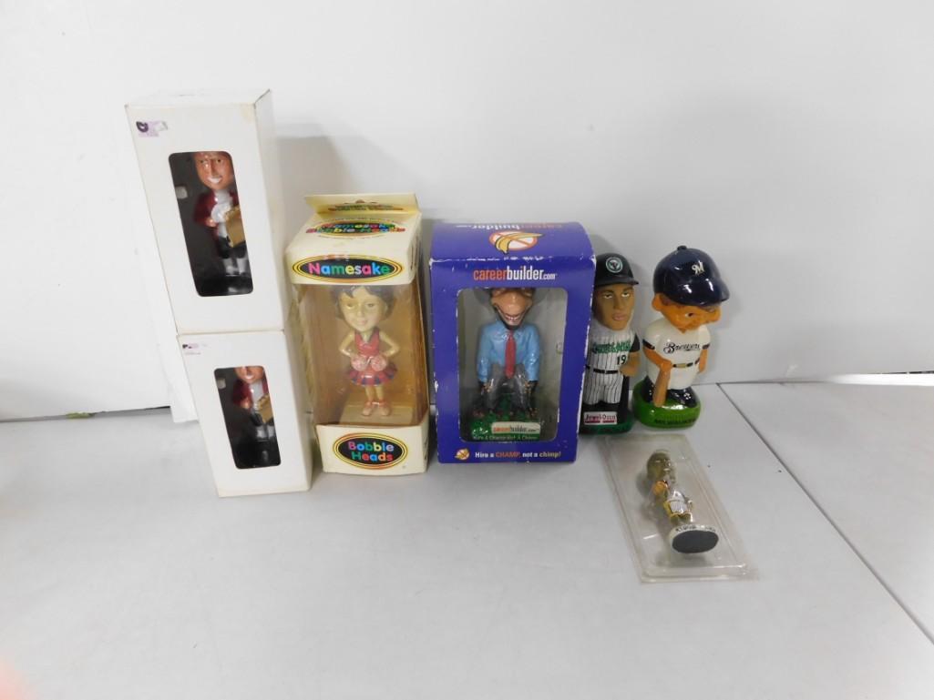 Bobble Heads and Figures Lot incl Careerbuilder.com Chimp, Namesake Bobble Head, (1 of 5)