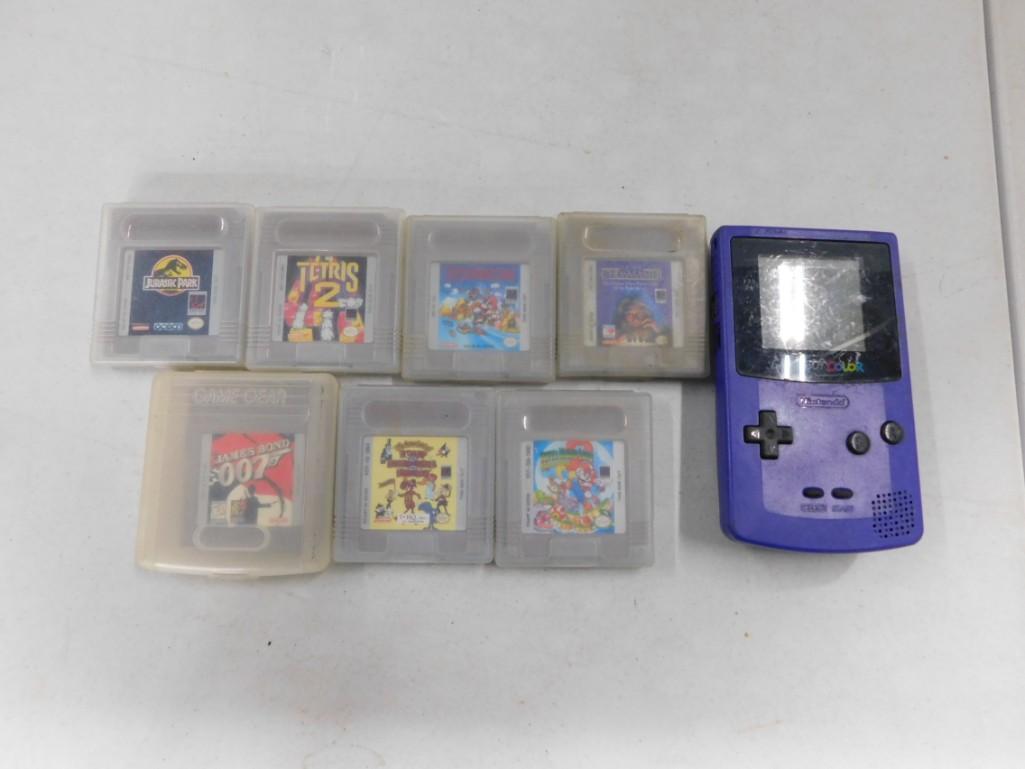 Nintendo Game Boy Color with Games incl Rocky and Bullwinkle, Super Mario Land 2, Tetris 2, etc (1 of 8)